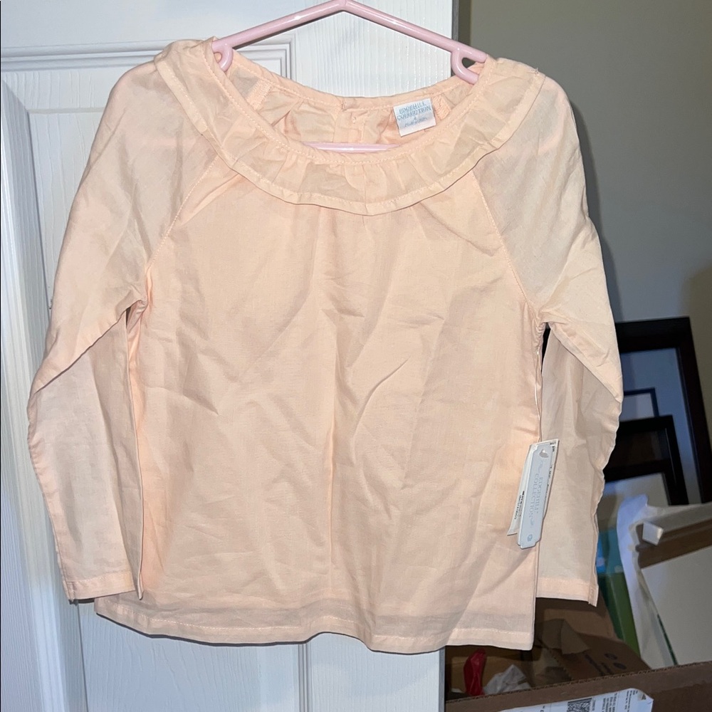 NWT Edgehill Collection Peach Long Sleeve Kids cotton Top